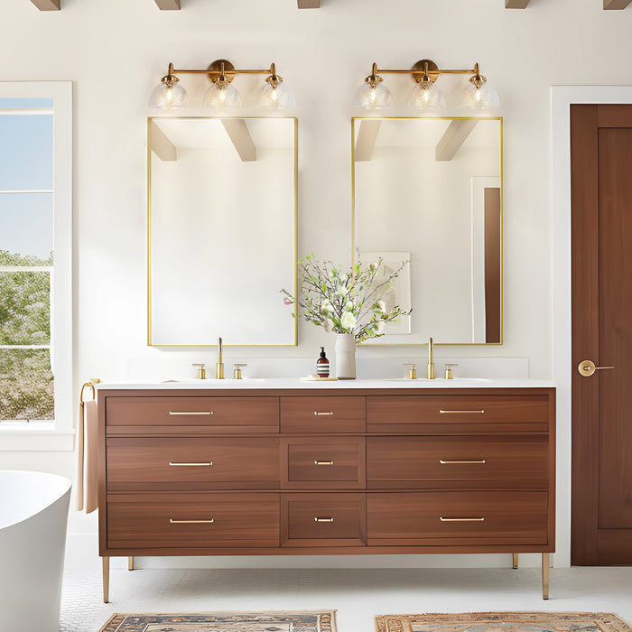 Tavisse 3-Light Brass Bathroom Vanity Light