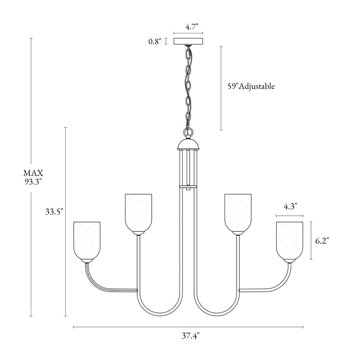Euniect 8-Light Brass Chandelier