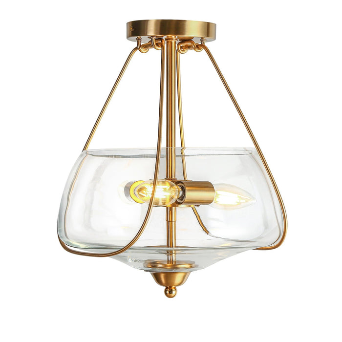 Obscura 3-Light Brass Semi-Flush Mount Light