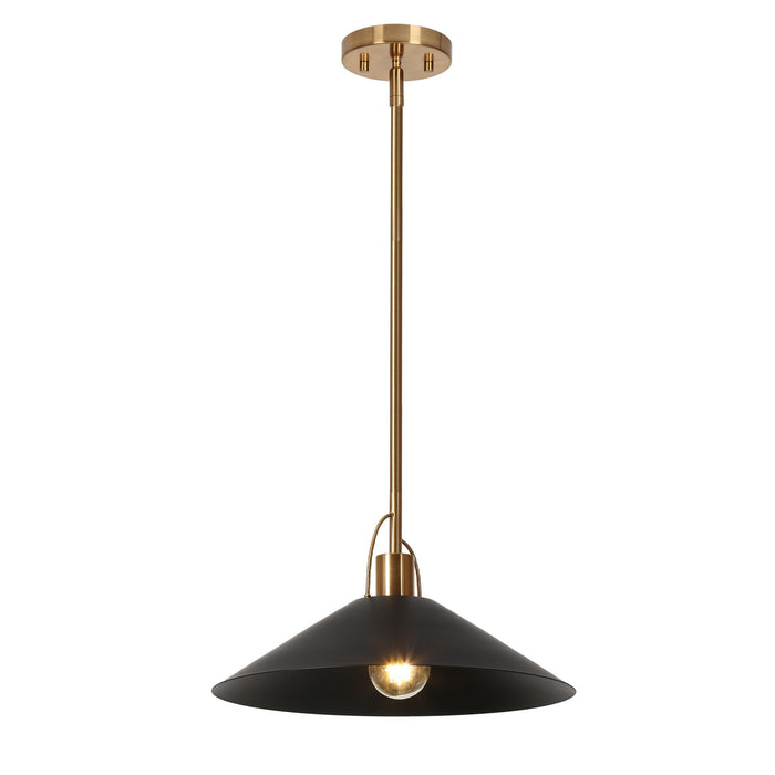 Raratin 1-Light Black and Brass Pendant Light