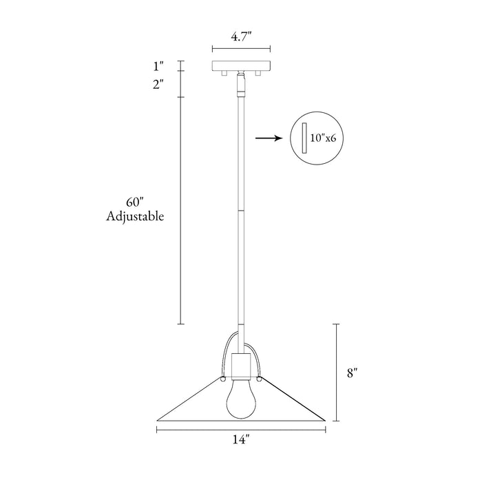Raratin 1-Light Brass Pendant Light