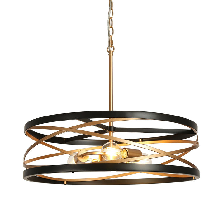 Thranif 3-Light Black and Gold Chandelier