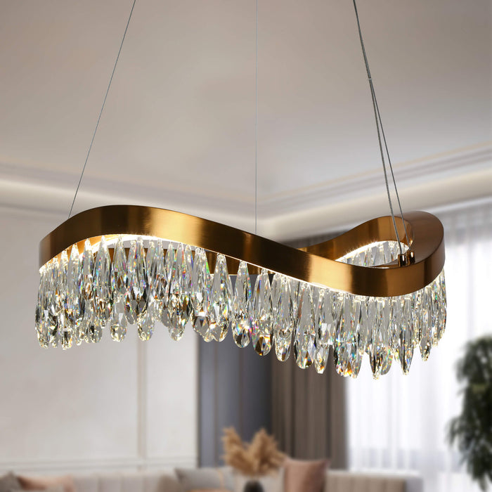 Wenlisa 1-Light LED Brass Chandelier