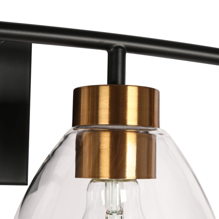 Guayaba 4-Light Black and Brass Bathroom Vanity Light