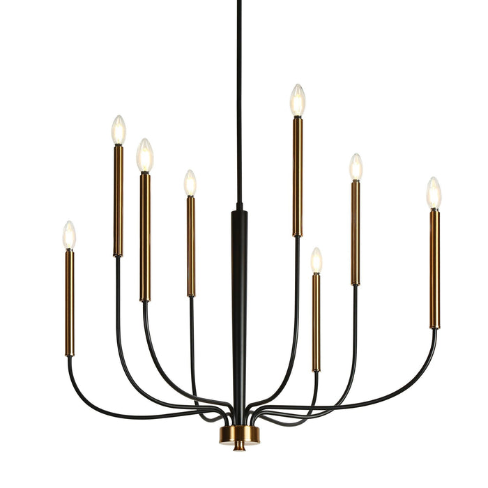 Priamur 8-Light Black and Brass Chandelier