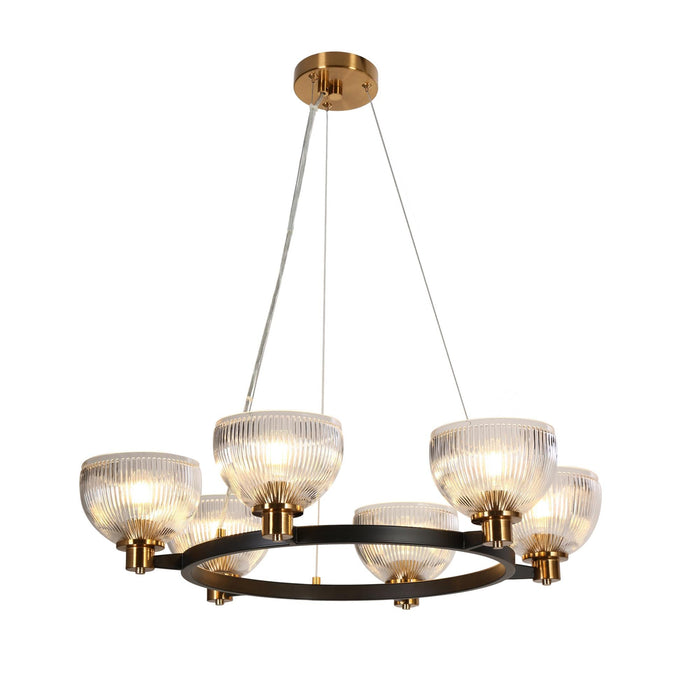 Tounesa 6-Light Black and Brass Chandelier