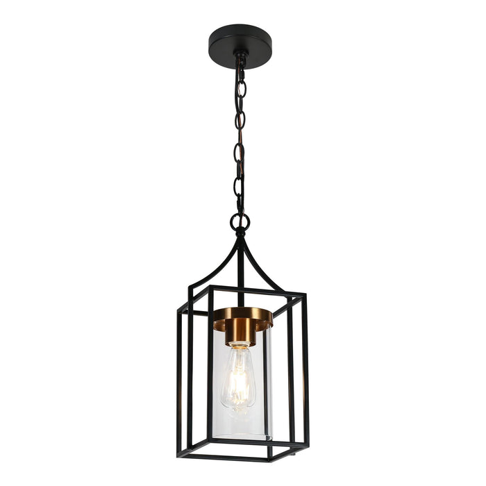 Gordios 1-Light Black and Brass Pendant Light