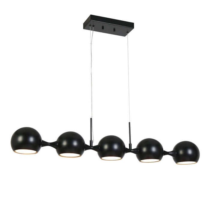 Hosodan 5-Light LED Black Island Light