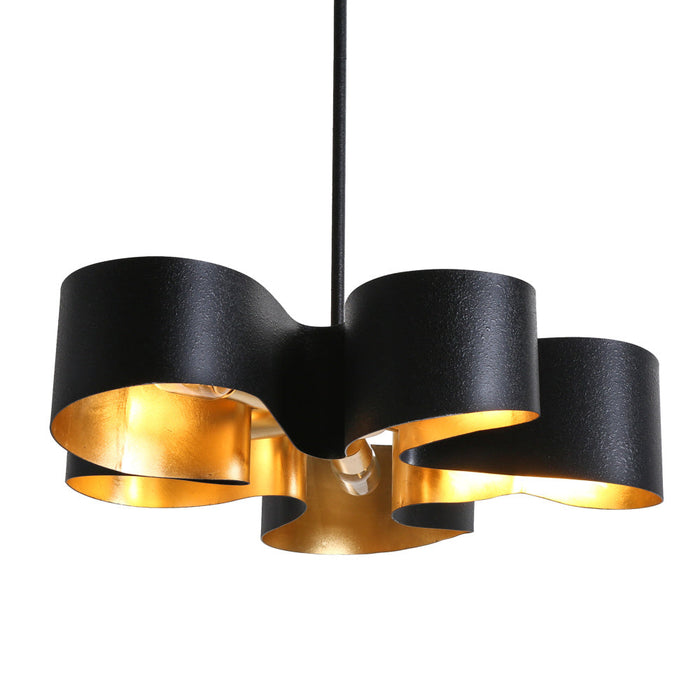 Ziveron 5-Light Black and Gold Chandelier