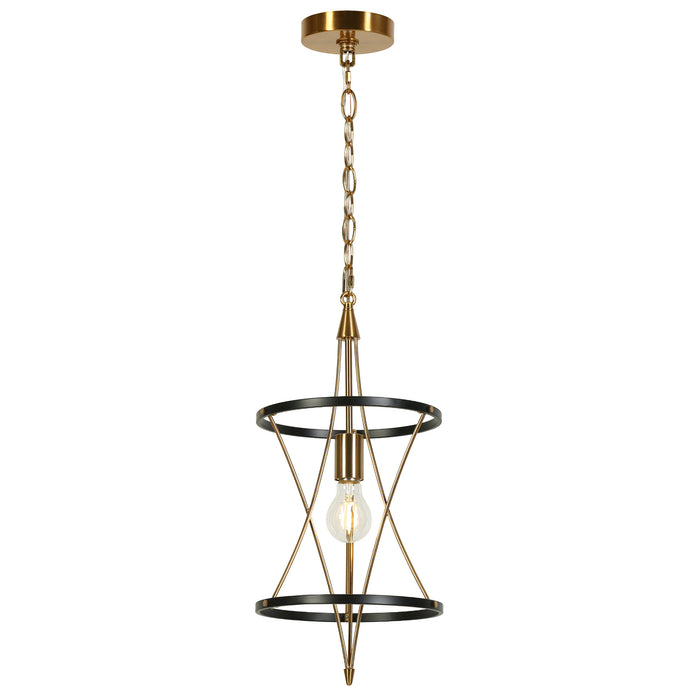 Sorlior 1-Light Black and Brass Pendant Light