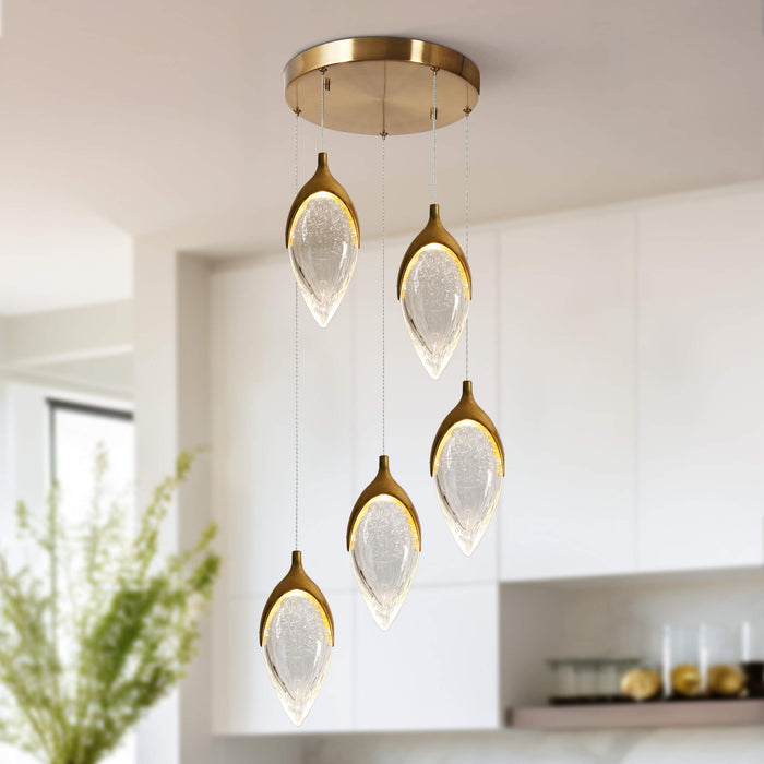 Seravyn 5-Light LED Gold Chandelier