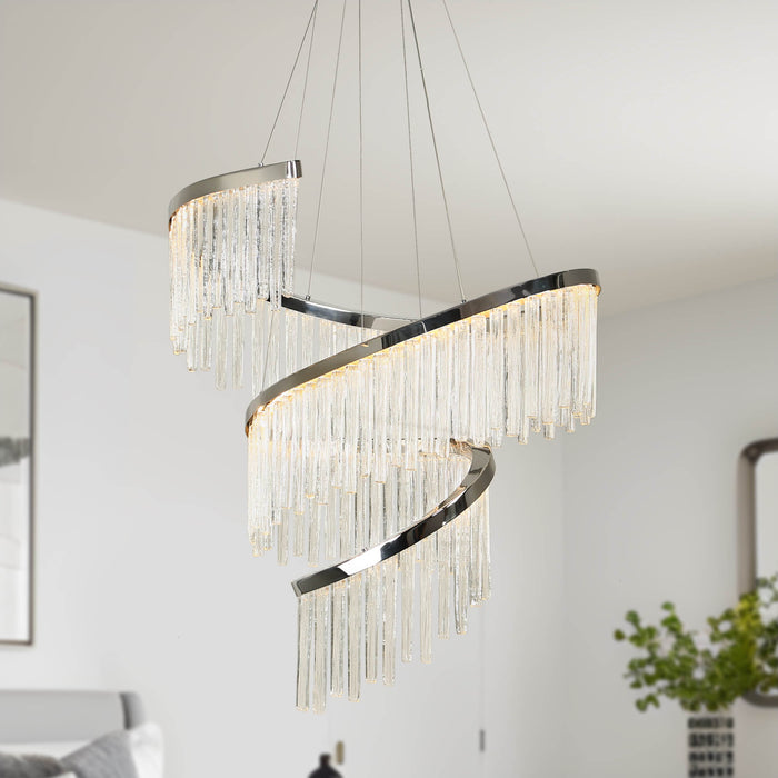 Uranuti 1-Light LED Silver Chandelier