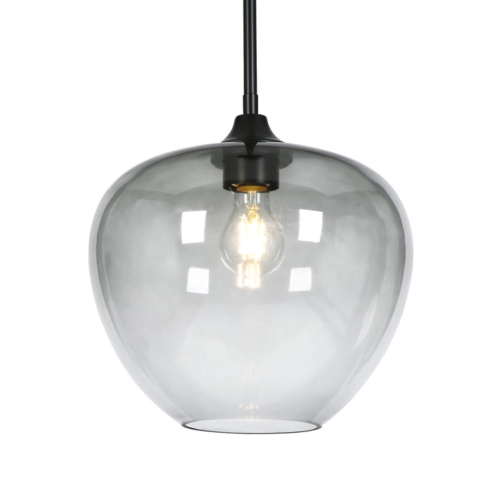Vyrilia 1-Light Gradient Smoky Gray Glass Pendant Light