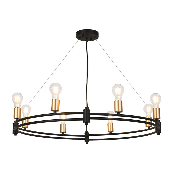 Lumvex 8-Light Black and Gold Chandelier