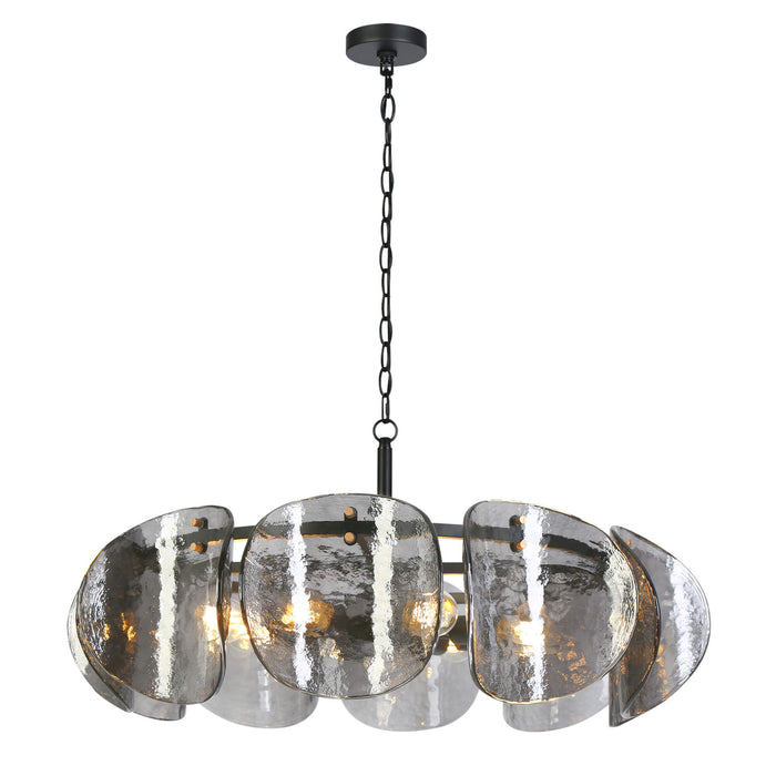 Velorin 8-Light Blak and Gold Chandelier