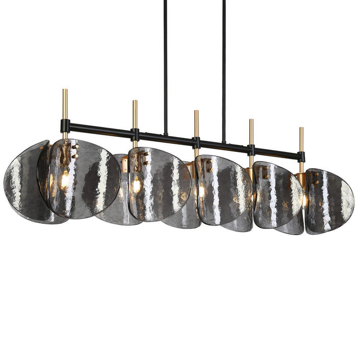 Velorin 5-Light Black and Gold Island Light