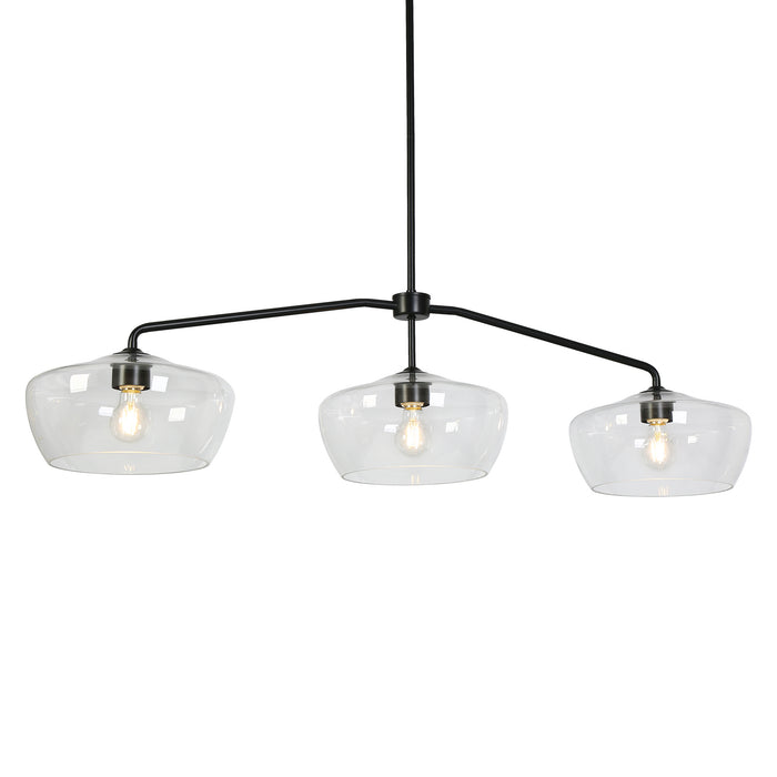 Teywin 3-Light Black Glass Island Light