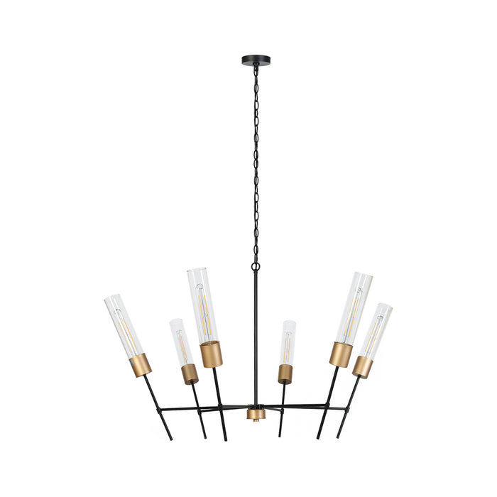Averil 6-Light Blak and Gold Chandelier