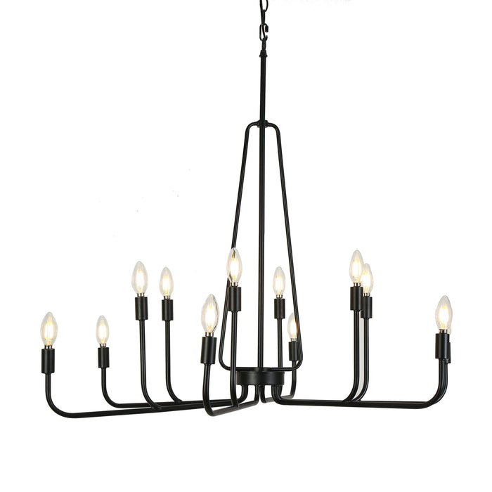 Drelvyn 12-Light Black Chandelier