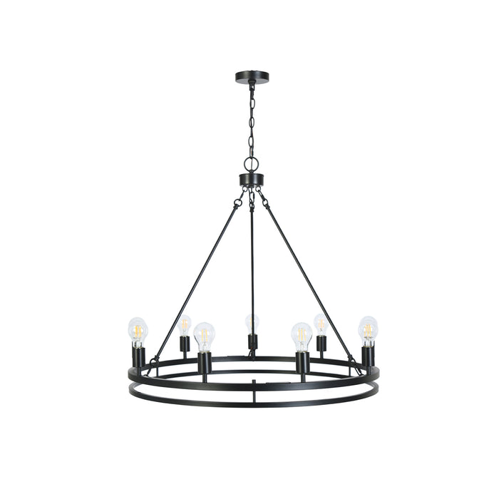 Zyrelon 9-Light Black Wagon Wheel Chandelier