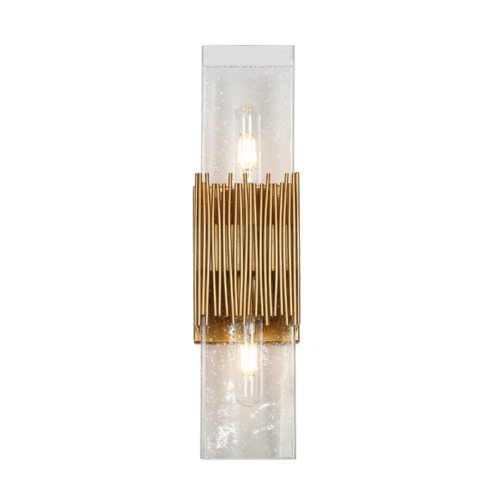 Melorin 2-Light Gold Seeded Glass Wall Sconce