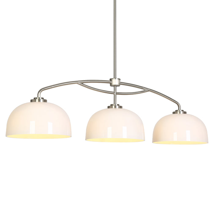 Wesrode 3-Light Brushed Nickel Frosted Glass Island Light