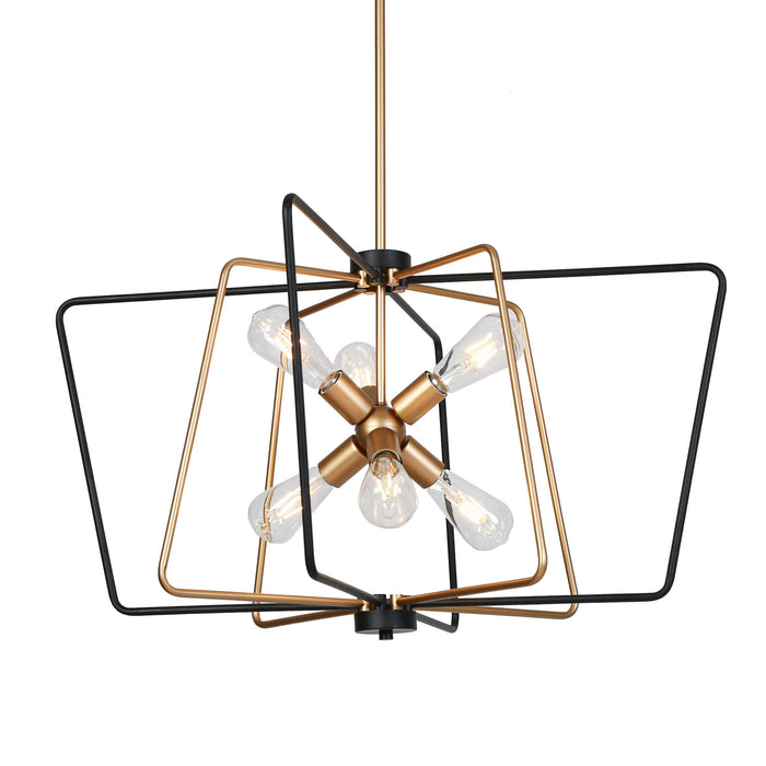 Felorin 6-Light Black and Gold Chandelier