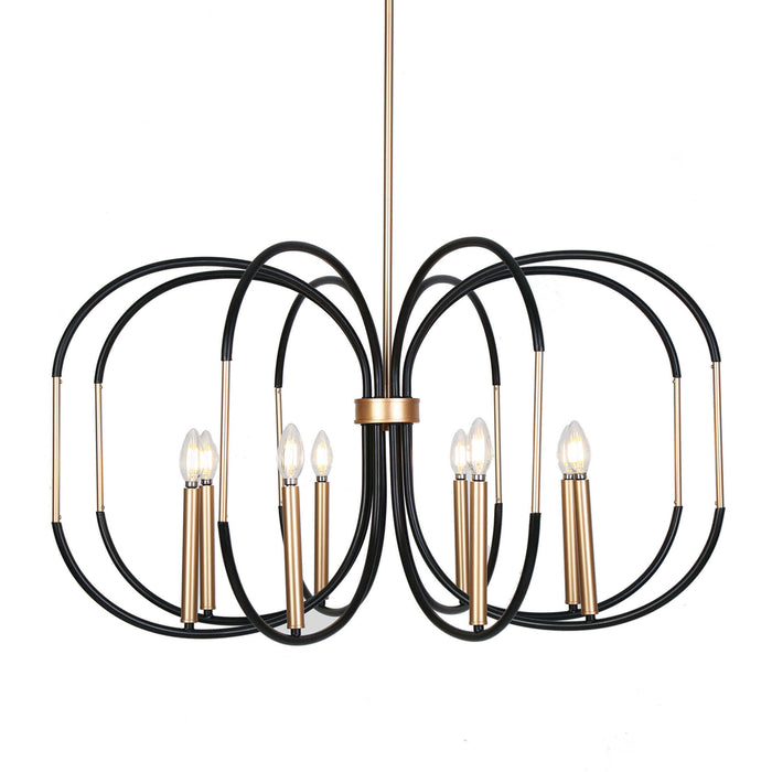 Sorviel 8-Light Black and Gold Chandelier