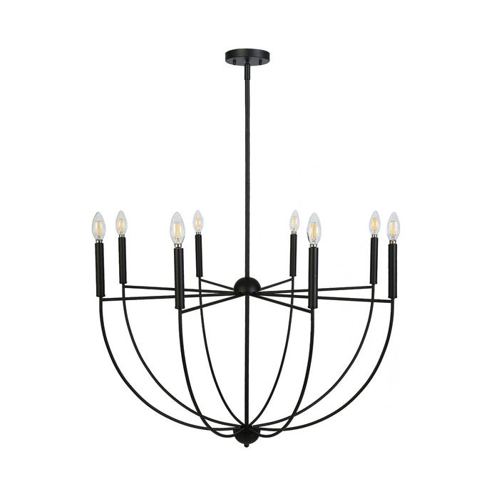 Nuvina 8-Light Black Candlestick Chandelier