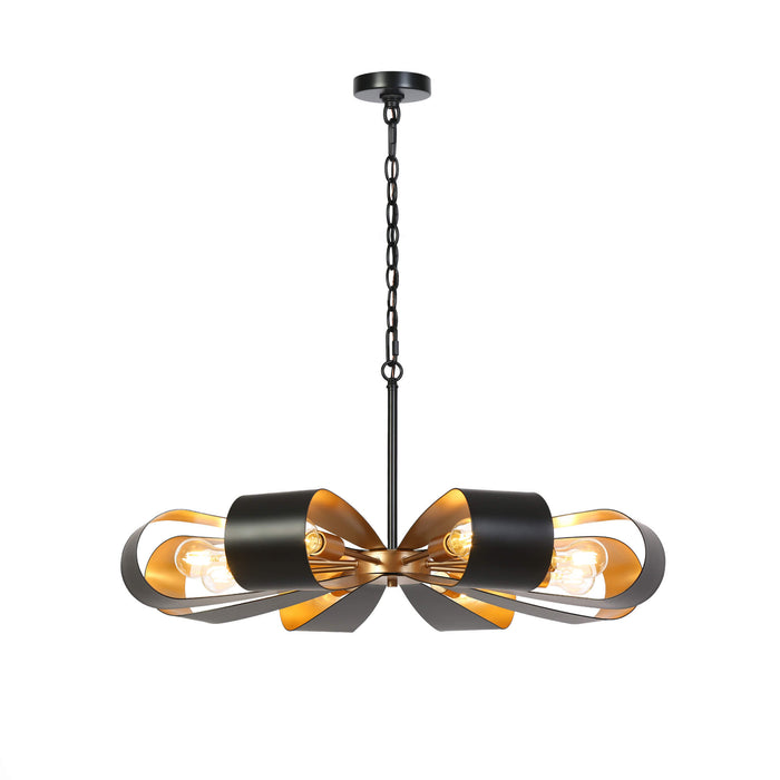 Matolls 8-Light Black and Gold Chandelier
