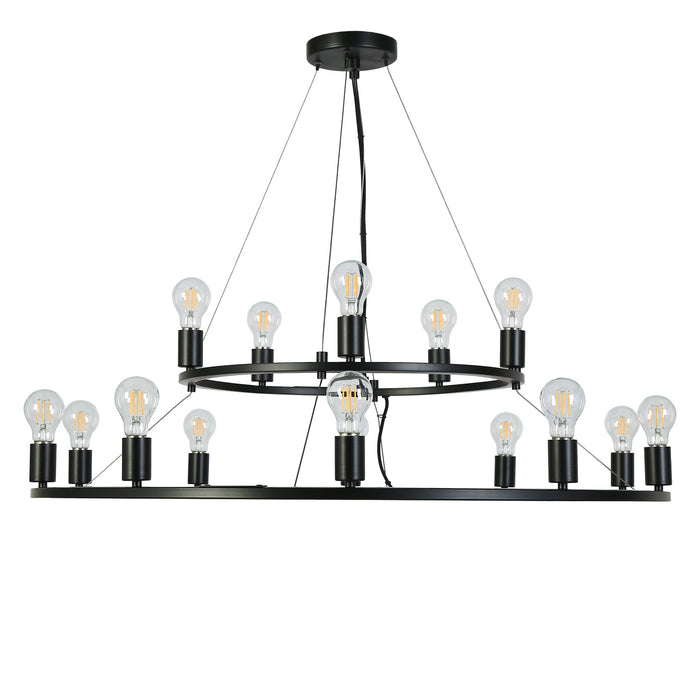 Zyrelon 15-Light Black Chandelier