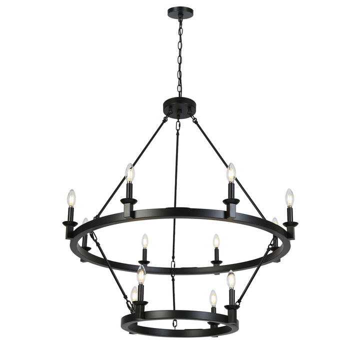 Zeyrah 12-Light Black Chandelier