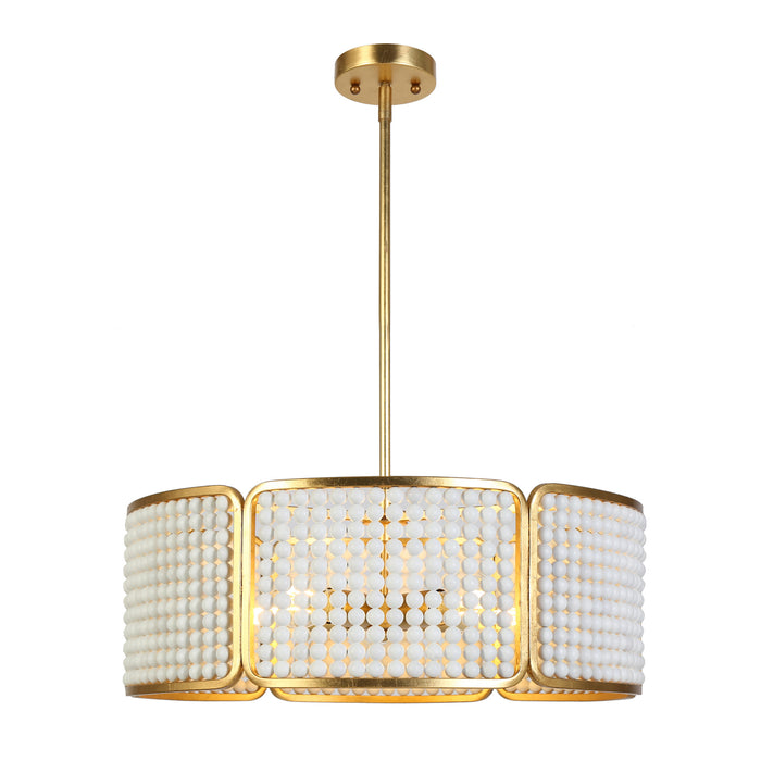 Gilvan 5-Light White and Gold Chandelier