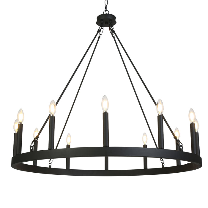 Zeyrah 12-Light Black Chandelier