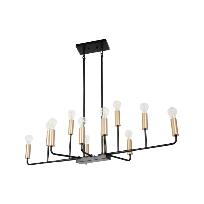 Ravirea 12-Light Black and Gold Island Light