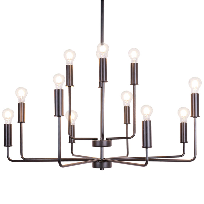 Zyrelon 12-Light Black Chandelier