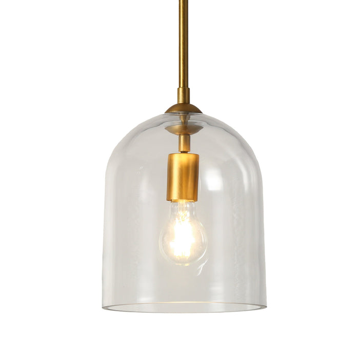 Fayrion 1-Light Gold Glass Bell Pendant Lights