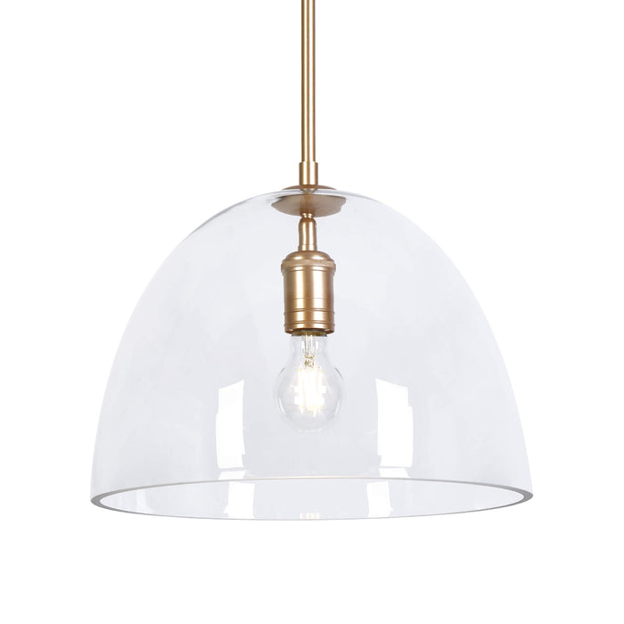 Fayrion 1-Light Gold Glass Dome Pendant Light