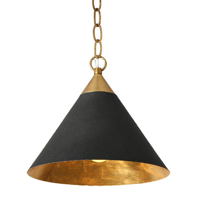 Drevina 1-Light Black and Gold Pendant Light