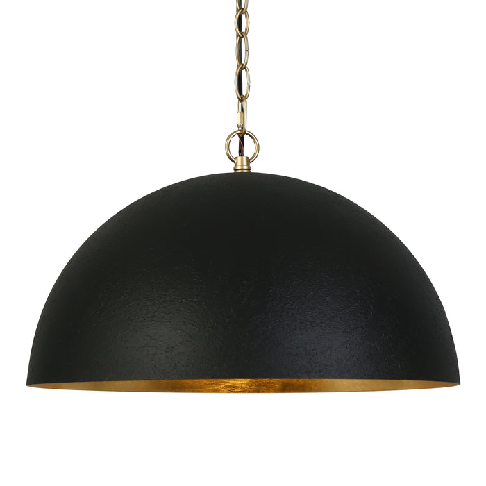 Lumora 1-Light Black and Gold Pendant Light