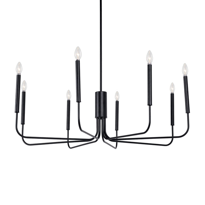 Nuvina 8-Light Black Candle Classic Chandelier