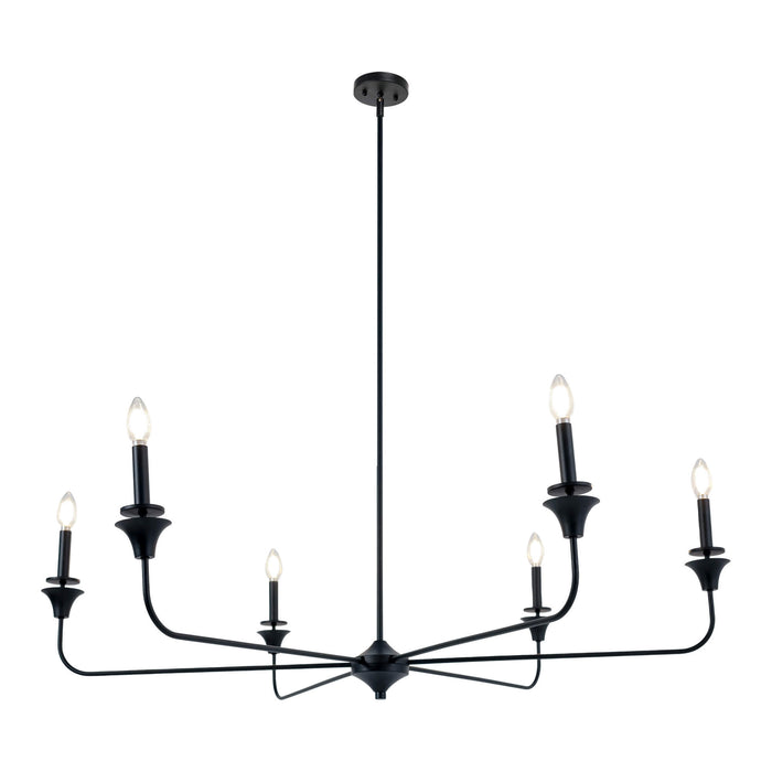 Nuvina 6-Light Black Candle Classic Chandelier