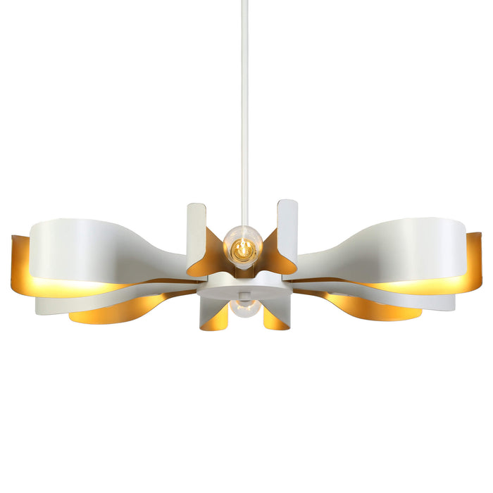 Glisto 6-Light White and Gold Chandelier