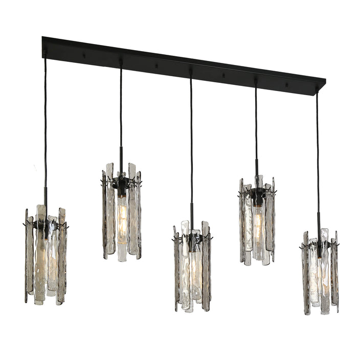 Lumira 5-Light Textured Smoky Gray Island Light