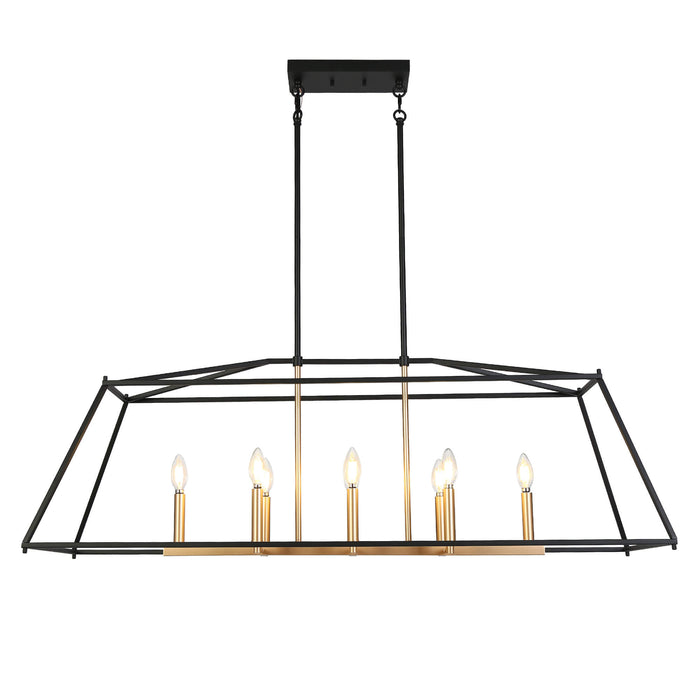 Ravirea 8-Light Black and Gold Island Light