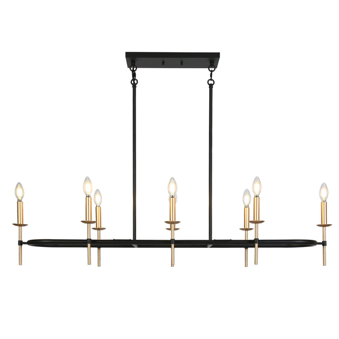 Ravirea 8-Light Black and Gold Island Light