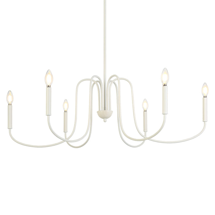 Tavielle 6-Light White Candle Curve Arm Classic Chandelier