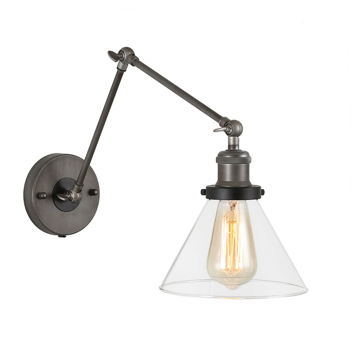 Wolemia 1-Light Black And Silver Swing Arm Light
