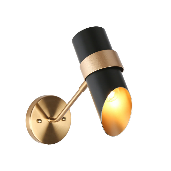 Charof 1-Light Black and Gold Wall Sconce