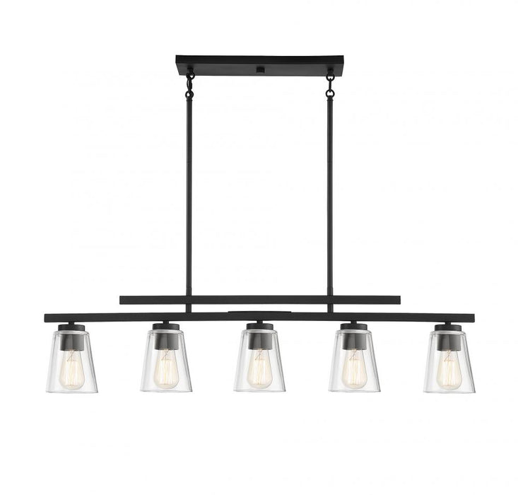 Calhoun 5-Light Linear Chandelier in Matte Black
